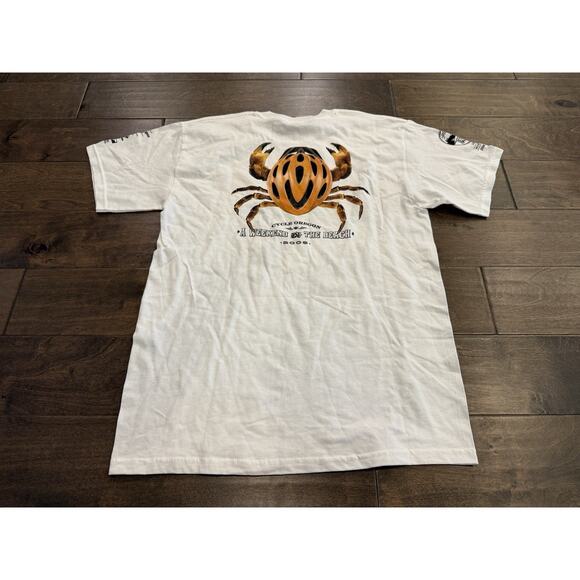 Cycle Oregon Men’s White 2008 A Weekend At The Beach Short Sleeve T-Shirt Size M - Picture 3 of 9